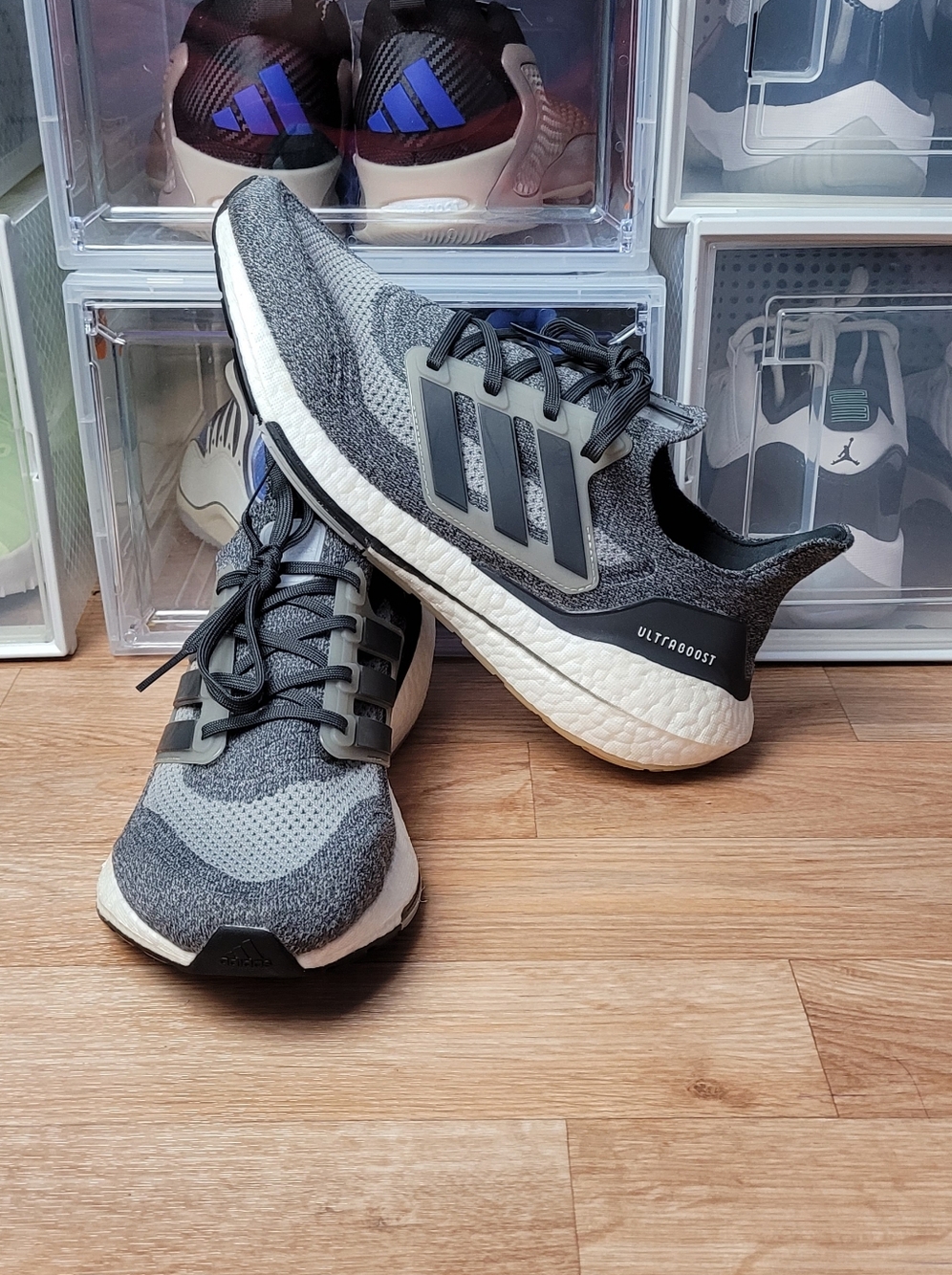 Size 10 adidas UltraBoost 21 Solid Grey GV7726